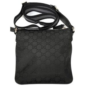 Gucci Black Shoulder Bag GG Canvas Crossbody